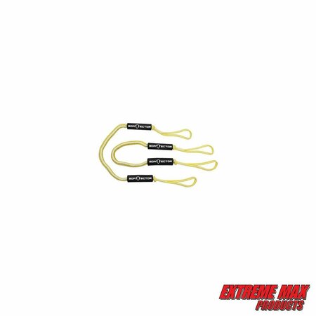 EXTREME MAX Extreme Max 3006.2726 BoatTector Bungee Dock Line Value 2-Pack - 4', Yellow/White 3006.2726